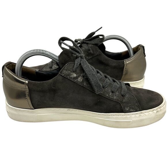 Paul Green Nuevo Suede Green Sneakers US Size 7 Low Top Lace Up Zipper Casual - Picture 10 of 14